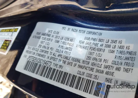 2008 Mazda Cx-9 Sport из США, поврежденный, VIN JM3TB28V080154973